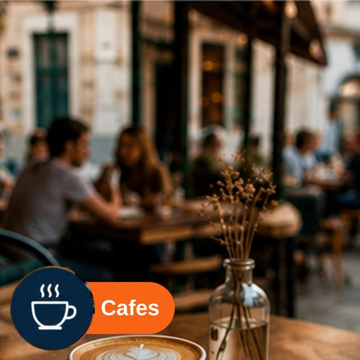 A cappuccino and pastel de nata at a street café, cafés in Porto